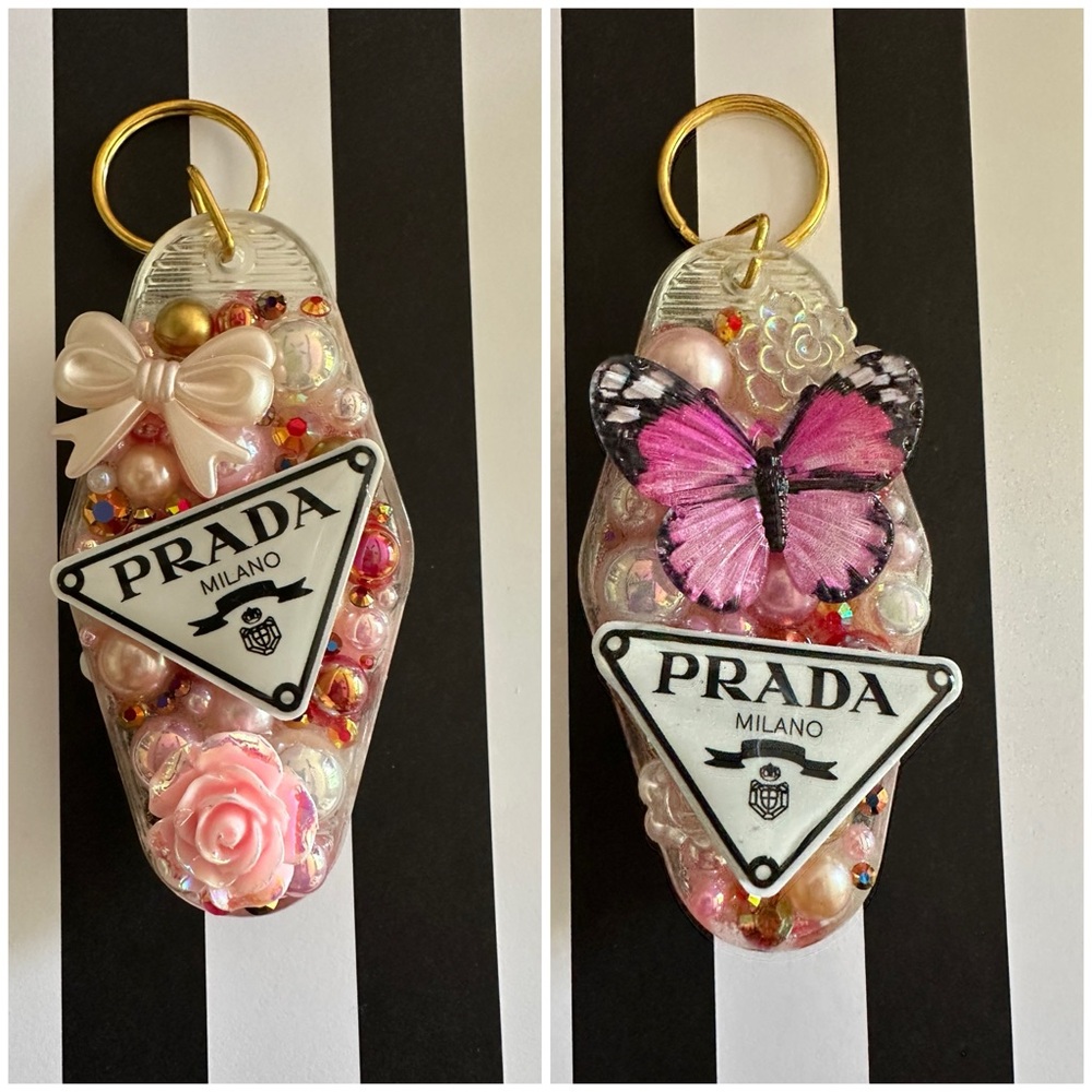 Keychain with Pink and Gold Details